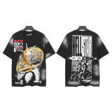 New Hellstar high-quality vintage washed loose-fit short-sleeve T-shirt for men