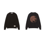 23S STU new knitted sweater with curved letter print, unisex, suitable for couples, versatile, pure cotton, long sleeve