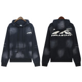 [Hell Series] Trendy High Street Hell Star Distressed Worker Head Print Casual Hoodie