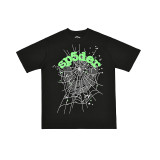 25ss Cross-Border Foreign Trade Sp555der American Trend High Street Rhinestone Foam Print Loose Fit Unisex Short Sleeve T-Shirt