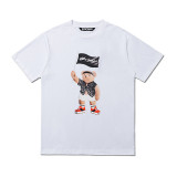 Cross-border European and American trendy brand Palm Angels short-sleeve loose T-shirt with shark tail and letter print, unisex.