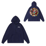 Original brand STUSI hoodie, new autumn and winter style, letter dice black eight, hooded couple's outfit