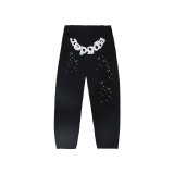 25ss cross-border foreign trade Sp555der American-style trendy brand foam letter full rhinestone hoodie sweatshirt and pants for men and women