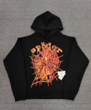 Popular foreign trade item: heavy-duty hoodie with spider web print, trendy brand, loose fit, fleece-lined sp5der sweatshirt and pants for men, in stock