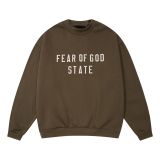 High street new autumn and winter FOG ICON double row letter print fleece-lined hooded sweatshirt for men and women, couple style trendy top