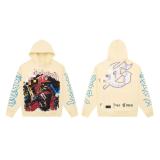 New trendy God-speed skull rock band washed vintage hoodie, loose casual sweatshirt