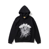New autumn and winter 55555 spider print terry hooded sweatshirt, American street style casual loose hoodie
