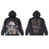 25ss foreign trade godspeed autumn and winter new trendy street style direct-print washed vintage hip-hop hoodie sweatshirt