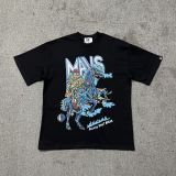 American high street niche fashion brand summer new skull figure basketball print retro loose round neck short sleeve T-shirt