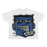 Cross-border foreign trade MIXED EMOTION American fashion brand Angel high street rhinestone bat sleeve loose short-sleeve T-shirt for men