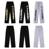 25ss American high street fashion brand HELL street heavy print terry sweatshirt casual sports hooded set for men and women