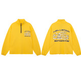 [Hell Series] Trendy High Street Hell Star Distressed Worker Head Print Casual Hoodie