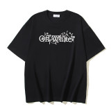 American streetwear brand OFF OW arrow graffiti print heavy-duty street style summer short-sleeve high street casual T-shirt for men and women