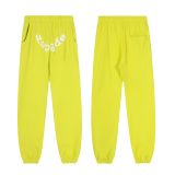 Cross-border foreign trade European and American trendy brand sp555der spider web letter print hoodie sweatshirt and pants set for men and women