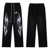 [Hell Series] Trendy High Street Hell Star Distressed Worker Head Print Casual Hoodie