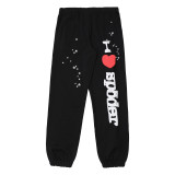 25ss cross-border foreign trade Sp555der American-style trendy brand foam letter full rhinestone hoodie sweatshirt and pants for men and women