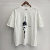 Niche cross-border trendy brand Thug Club's three-swords-and-moon print summer new casual loose fit style is popular among both men and women.