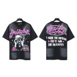 NFC's new American-style trendy brand Hellstar T-shirt with washed print, short-sleeved summer set with shorts
