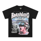 25ss cross-border foreign trade HELLSTAR American style trendy brand high street hip-hop loose casual short-sleeve T-shirt unisex