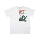 Cross-border European and American trendy brand Palm Angels short-sleeve loose T-shirt with shark tail and letter print, unisex.