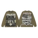 Cross-border high street fashion brand Hellstar skull lightning print washed vintage long-sleeve sweatshirt