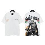 25ss Summer New Godspeed American Style Trendy Rock Street Hip-Hop Vintage Washed Printed Short Sleeve