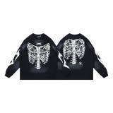 25ss Cross-Border Foreign Trade Hellstar American Style Trendy Brand High Street Washed Distressed Vintage Print Long Sleeve T-Shirt