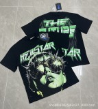 Cross-border American Hell Star niche trendy brand retro print casual loose round-neck short-sleeve T-shirt