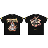 25ss cross-border foreign trade HELLSTAR American style trendy brand high street hip-hop loose casual short-sleeve T-shirt unisex