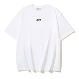 25ss American style trendy brand high-quality off-shoulder short-sleeve T-shirt with melting arrow gradient starry sky ink splatter design for men and women