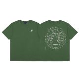 Travis Scott Cactus Jack trendy face and rose monument pattern printed casual short-sleeve T-shirt