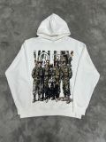 25ss high-quality VAL trendy high street retro street hip-hop white ink direct-print hoodie unisex sweatshirt