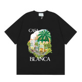 Cross-border summer new trendy Casablanca short-sleeve letter logo printed unisex T-shirt