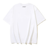 American streetwear brand OFF OW arrow graffiti print heavy-duty street style summer short-sleeve high street casual T-shirt for men and women