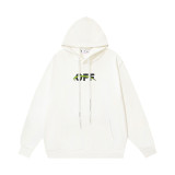 High-quality OFF American streetwear brand heavyweight Angel Caravaggio pure cotton arrow print hoodie OW sweatshirt for men and women