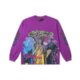 Cross-border American fashion Godspeed new American street hip-hop print retro pure cotton casual long-sleeve T-shirt