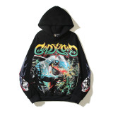 Godspeed Cross-Border 25ss Fall/Winter New Direct Print Washed Vintage Pure Cotton Hip-Hop American Style Hoodie Sweatshirt