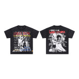 FIRST ROW LOST UTOPIA UNIVERSE CROPPED TEE white ink direct print short-sleeve T-shirt for men