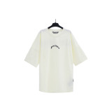 Foreign trade cross-border wholesale pa angel trendy brand coconut tree flame letter logo graffiti paint short-sleeve T-shirt for men and women