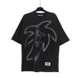 Foreign trade cross-border wholesale pa angel trendy brand coconut tree flame letter logo graffiti paint short-sleeve T-shirt for men and women