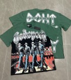 26ss cross-border foreign trade European and American trendy brand GOD high street washed distressed printed spliced vintage short-sleeve T-shirt for men and women