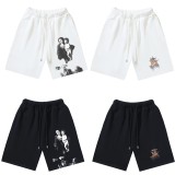 Summer new OW trendy Virgin Mary print casual loose shorts, unisex five-point pants