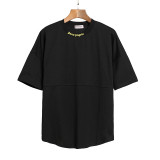 Popular cross-border e-commerce brand Palmt: New summer short-sleeve T-shirt with round neck, letter print, unisex, loose fit, European and American style