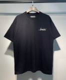 Cross-border trendy brand AMIRI letter logo cross and four-pointed star double-thread pure cotton unisex loose-fit short-sleeve T-shirt