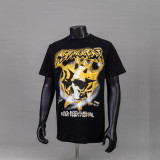 New Saint Vintage Washed Distressed Letter Print Dark American Style Loose Short Sleeve T-Shirt