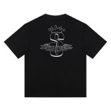 Cross-border European and American foreign trade S-letter printed cartoon series street casual loose-fitting unisex short-sleeve shirt