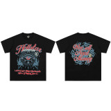25ss cross-border foreign trade HELLSTAR American style trendy brand high street hip-hop loose casual short-sleeve T-shirt unisex