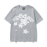 New European and American trendy high street couple's loose-fitting SP555DER spider web print short-sleeve T-shirt