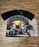 s cross-border EM American style trendy brand angel retro rhinestone logo hip-hop loose short-sleeve full-print couple's T-shirt