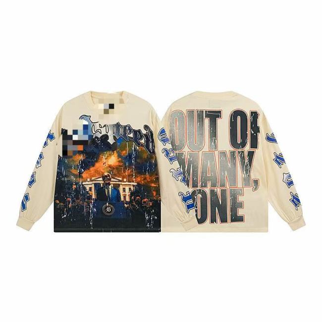 New foreign trade fashion God-speed skull rock band street style pure cotton loose long-sleeve T-shirt unisex